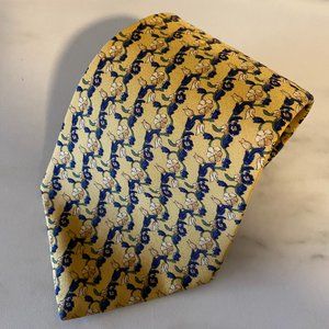 Tommy Hilfiger Yellow Floral 100% Silk Tie
